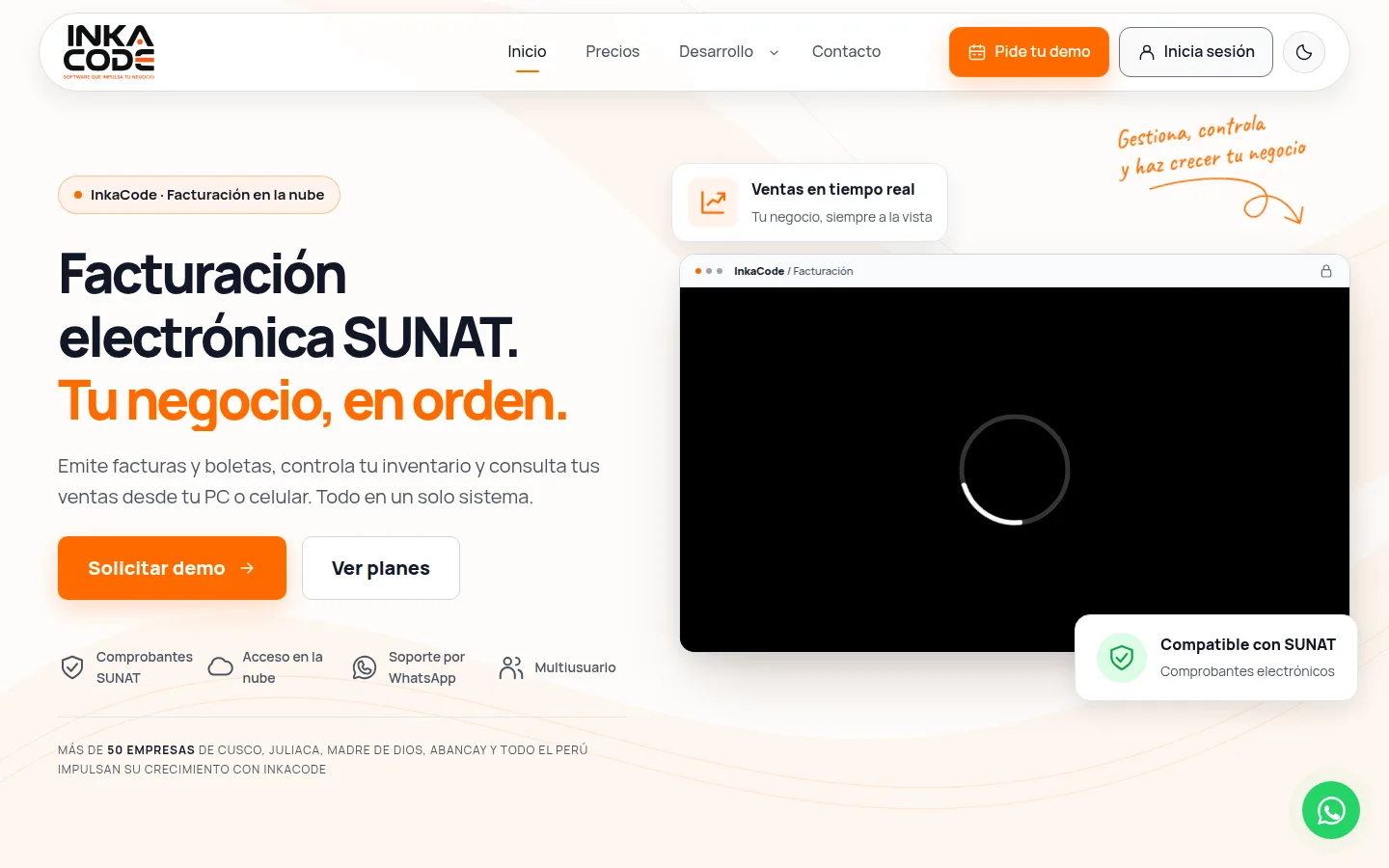 Captura de InkaCode · Web comercial
